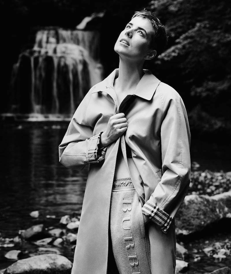 Beige Trench Coat with Check Lining and Sweatpants — Car Coat Outfits