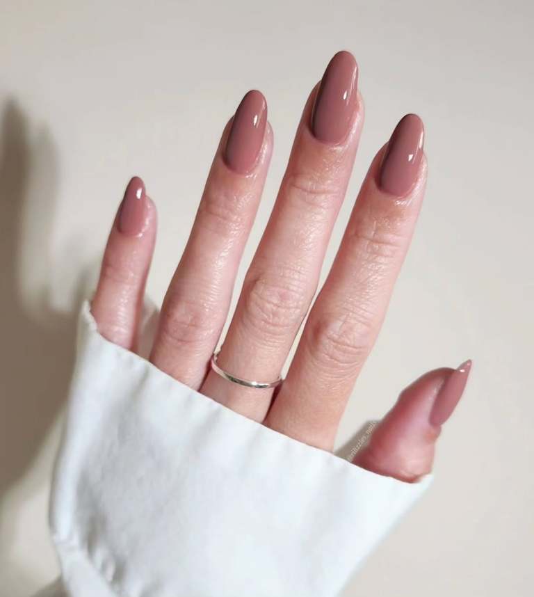 Muted Dusty Rose Long Stiletto Muted Dusty Rose Long Stiletto β Old Money Winter Nails