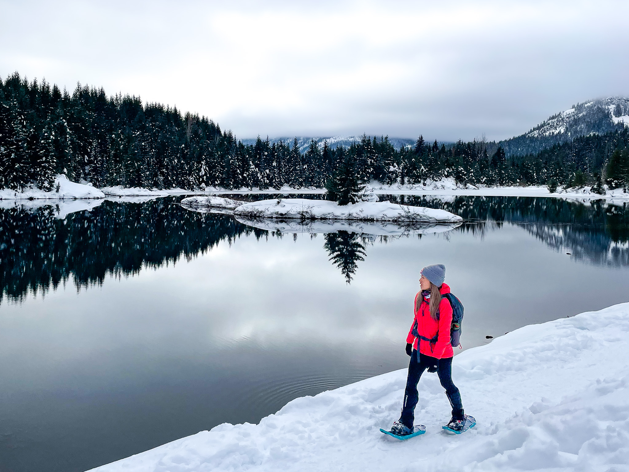 Bright Red Jacket for Snowy Hikes Bright Red Jacket for Snowy Hikes β Winter Hiking Outfits