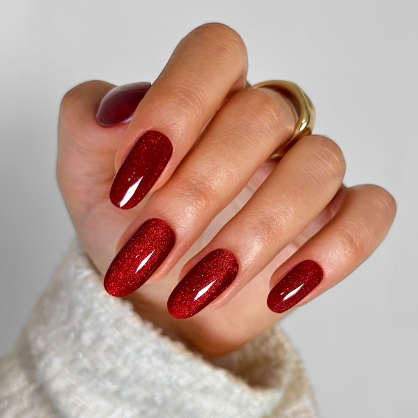 Dazzling Deep Red Glitter Dazzling Deep Red Glitter β Long Winter Nails