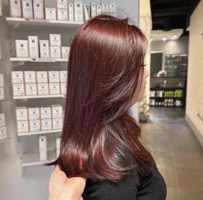 Deep Burgundy With Subtle Variations — Burgundy Hair Color