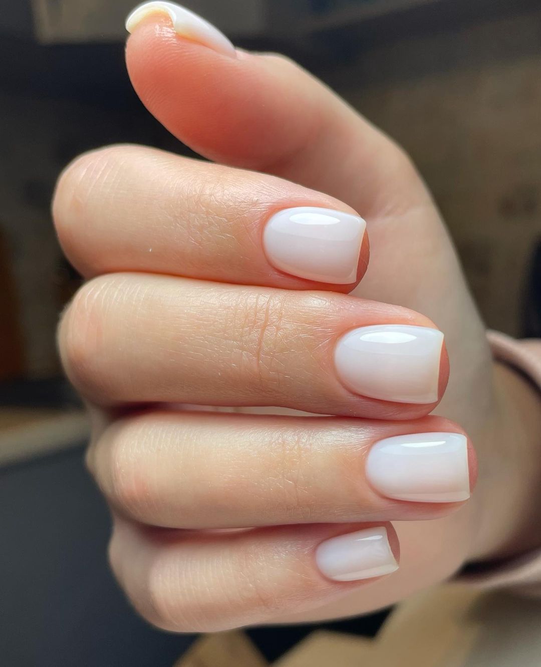 Glossy Milky White Gloss Short Square Nails Glossy Milky White Gloss Short Square Nails β Milky White Nails