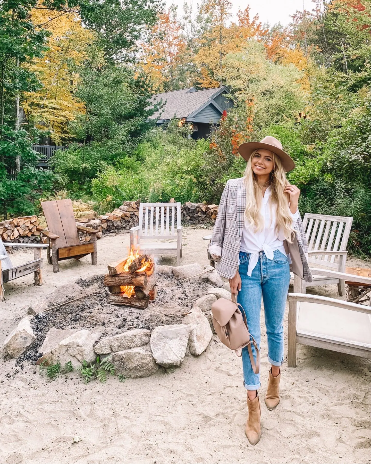 Preppy Layers: Plaid Blazer, Fedora, and Tan Suede Boots Preppy Layers: Plaid Blazer, Fedora, and Tan Suede Boots β Ankle Boots Outfits