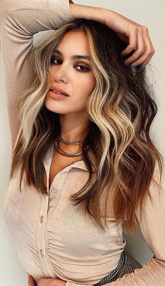 Dark Brown With Platinum Blonde High Contrast — Winter Highlights