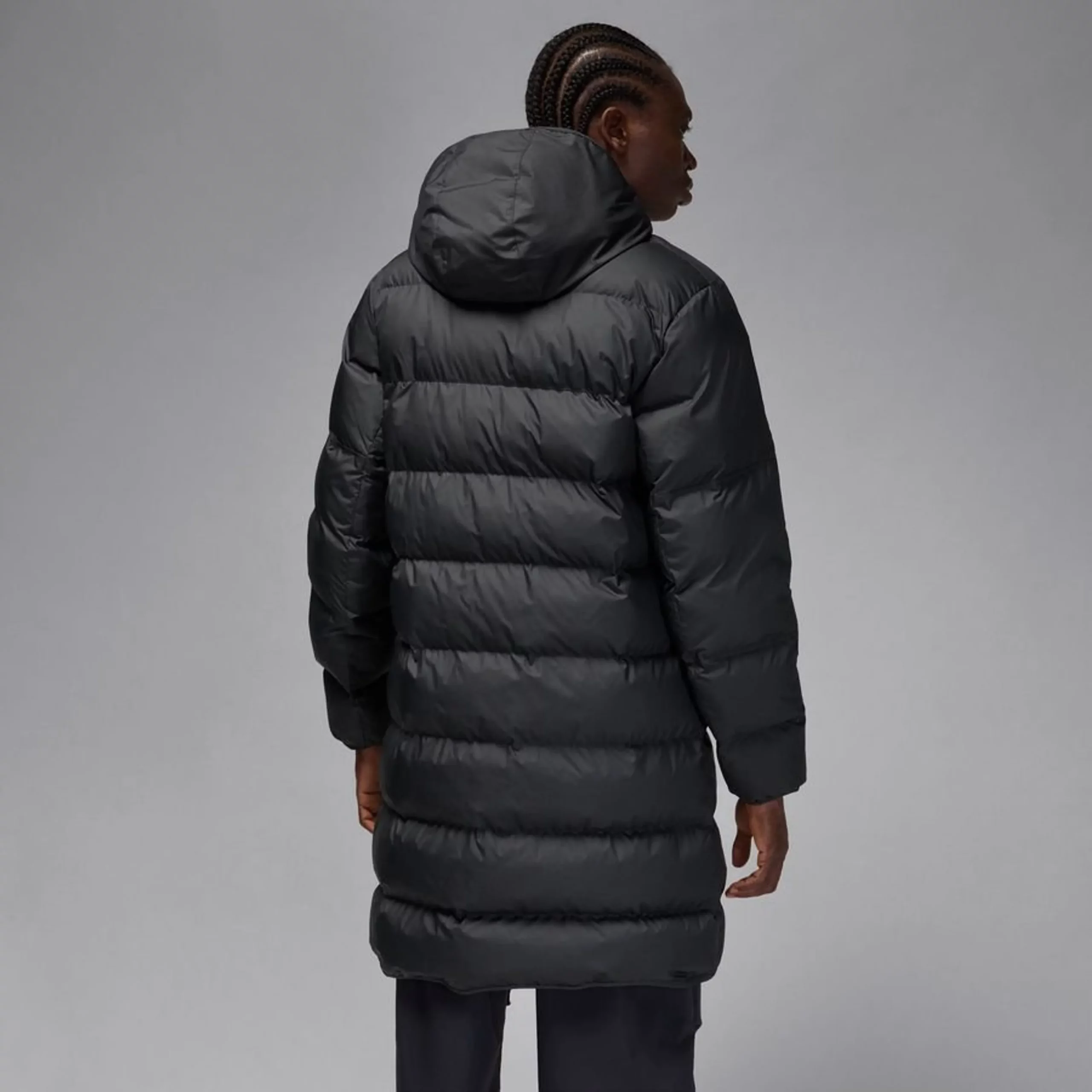 Longline Hooded Black Puffer — Paris Winter Outfits