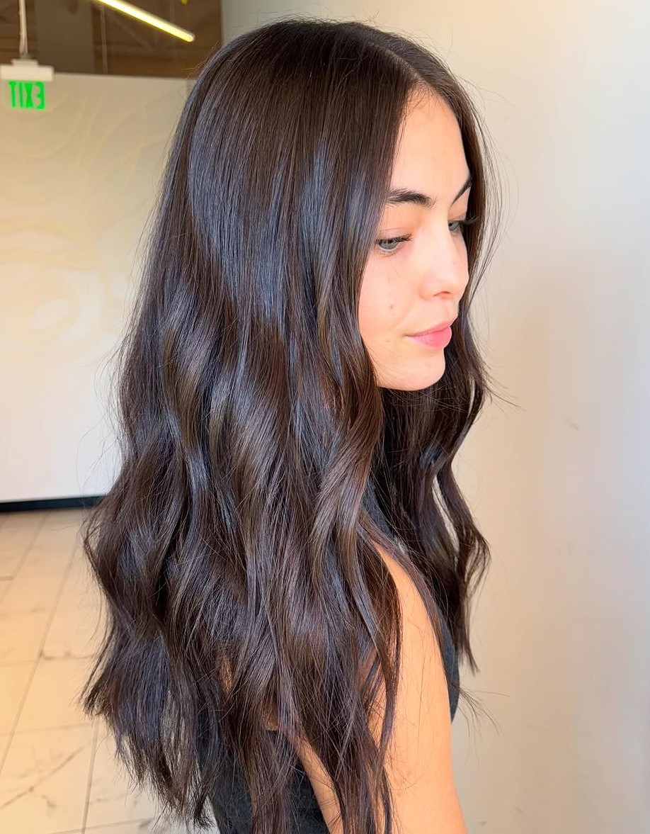 Collarbone Wavy Espresso — Espresso Brown Hair