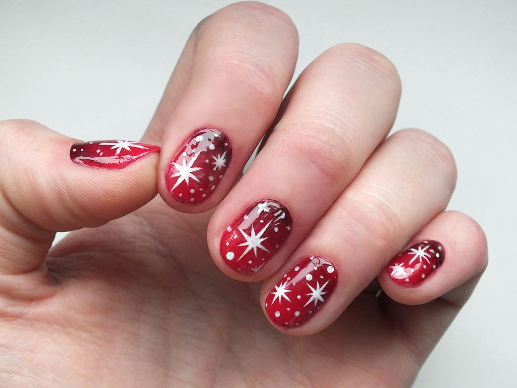 Red Gradient To Clear White Accents Visual Idea Red Gradient To Clear White Accents Visual Idea β Christmas Acrylic Nails 2026