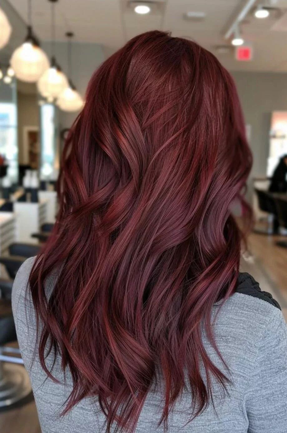 Deep Auburn with Burgundy Balayage Deep Auburn with Burgundy Balayage β Winter Balayage