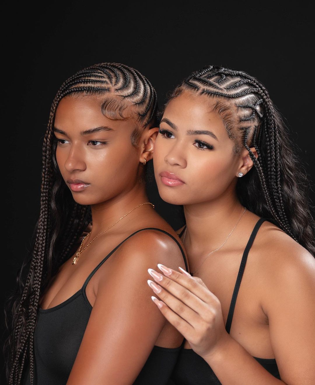 Dark Brown Braids With Cornrow Details Dark Brown Braids With Cornrow Details β Winter Protective Hairstyles