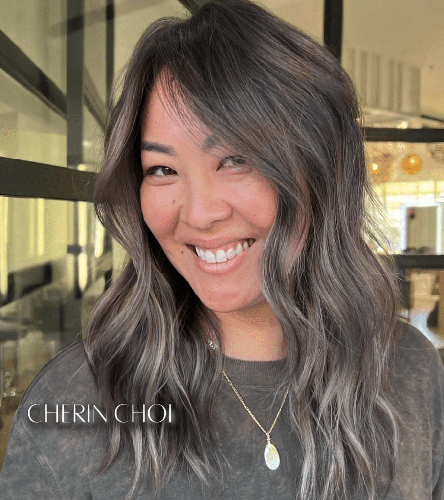 Dark Mushroom Brown Lob With Side-Swept Bangs Dark Mushroom Brown Lob With Side-Swept Bangs β Mushroom Brown Hair
