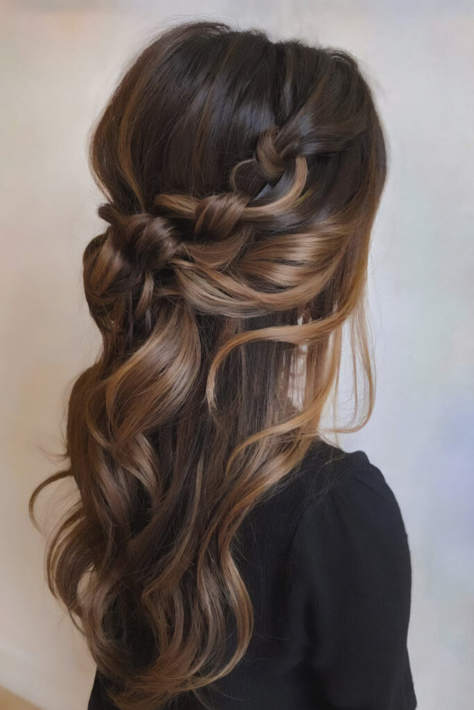 Half Up Half Down With Braids And Twists Visual Idea — Winter Half Up Half Down Hairstyles