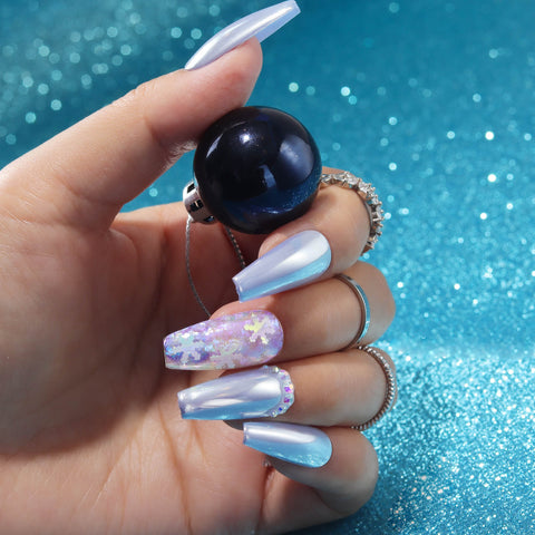 Long Coffin Iridescent Glitter Rhinestones Long Coffin Iridescent Glitter Rhinestones β Winter Rhinestone Nails