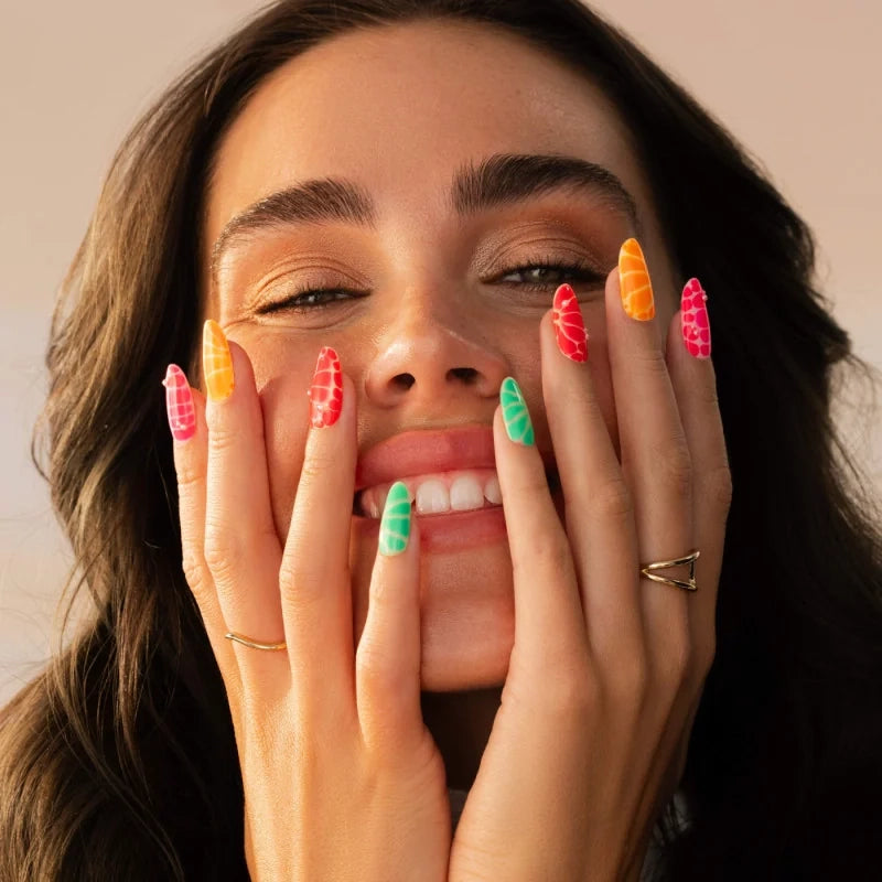 Textured Scale Pattern Stilettos — Holiday Nail Colors 2026