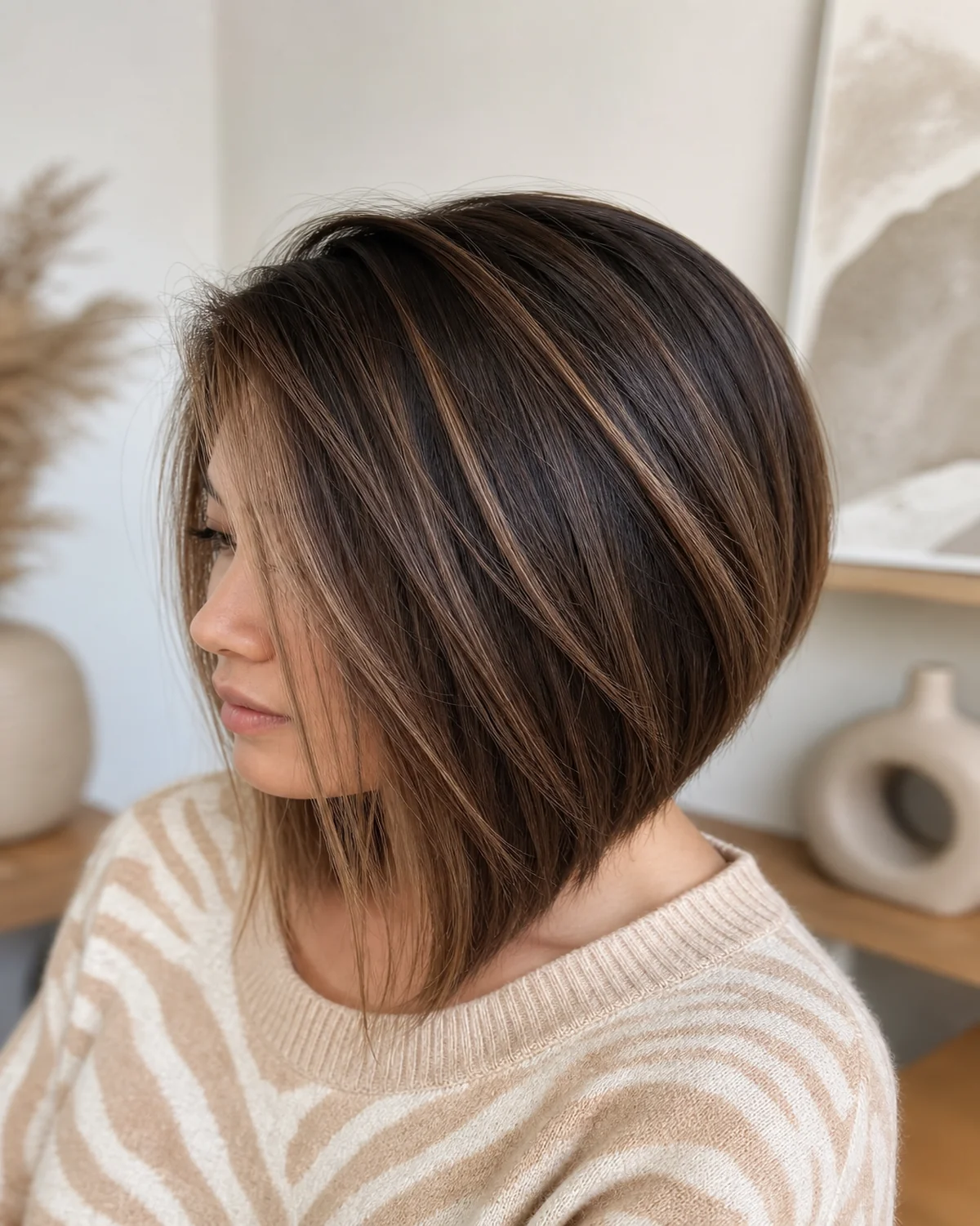 Dark Brown With Subtle Blonde Highlights Visual Idea Dark Brown With Subtle Blonde Highlights Visual Idea β Winter Haircuts for Thin Hair