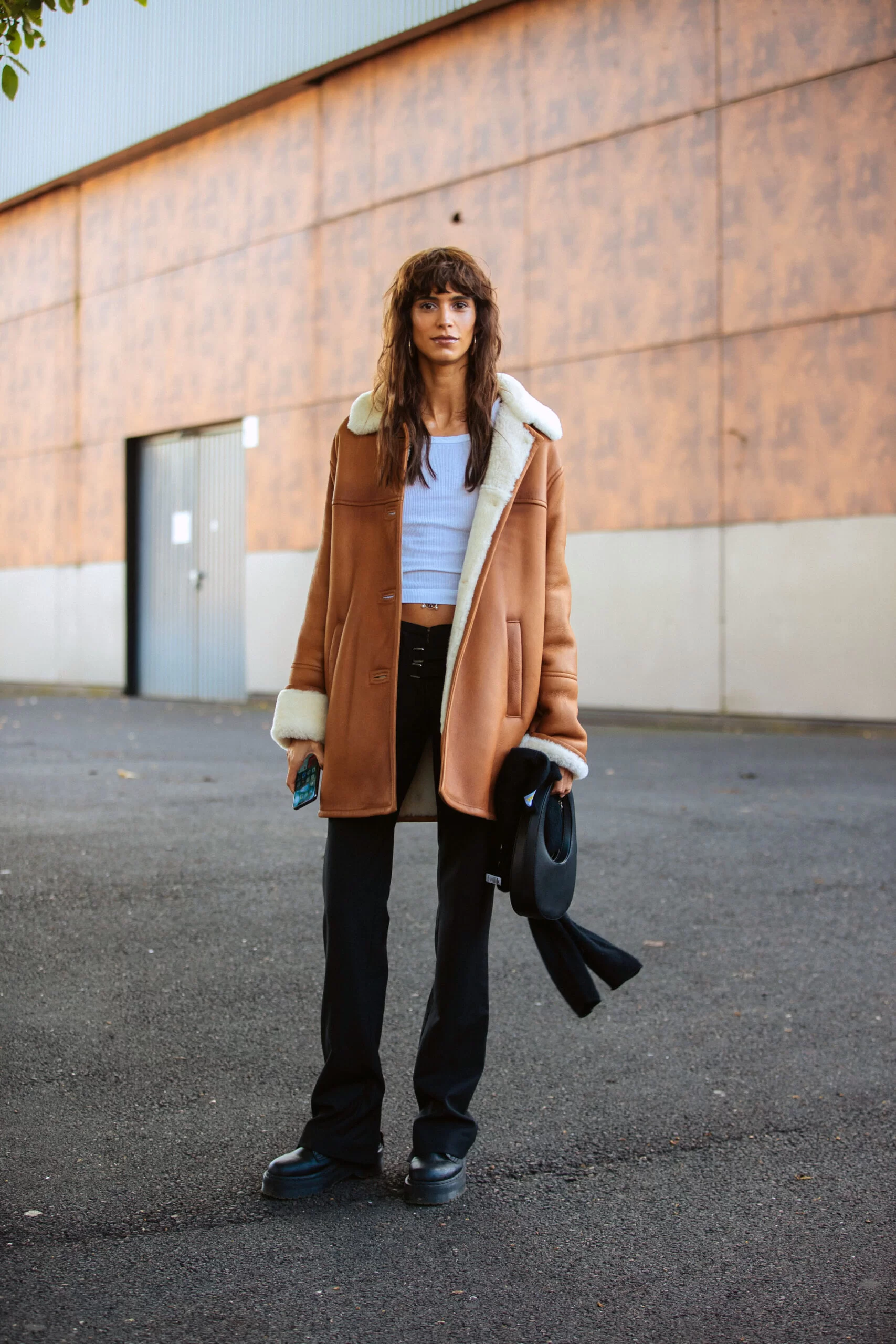 Cozy Shearling Jacket with Platform Boots Cozy Shearling Jacket with Platform Boots β Winter Outfits for Women Over 40
