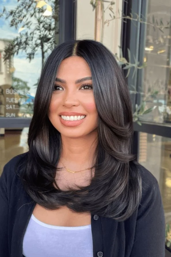 Layered Cut With Voluminous Blowout — Winter Hairstyles for Work