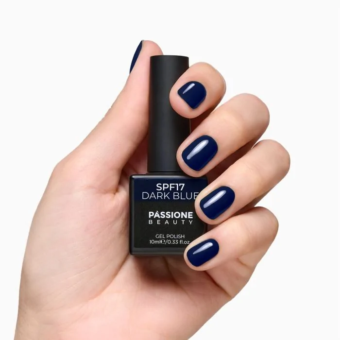 Flawless Glossy Navy Medium Squares — Navy Blue Nails