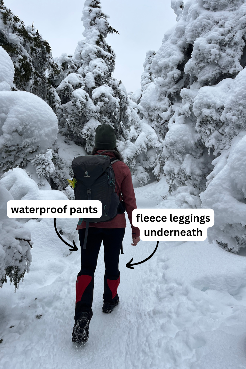 Red Jacket with Waterproof Pants for Snowy Trails Red Jacket with Waterproof Pants for Snowy Trails β Winter Hiking Outfits