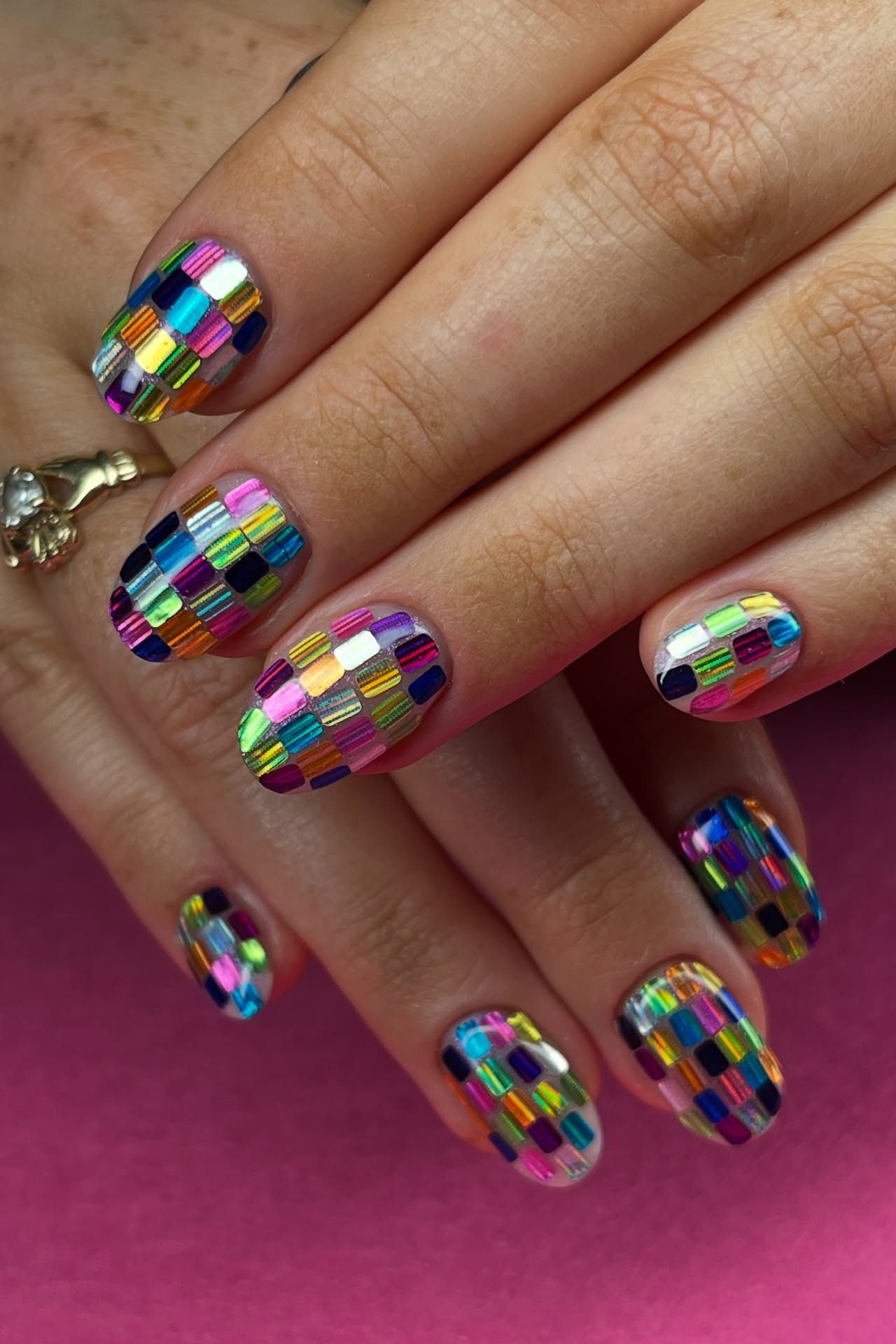 Gold Foil Geometric Accents Gold Foil Geometric Accents β Classy New Years Nails 2027