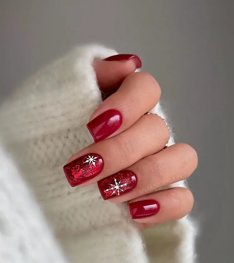 Winter Holiday Visual Idea Winter Holiday Visual Idea β Winter Squoval Nails