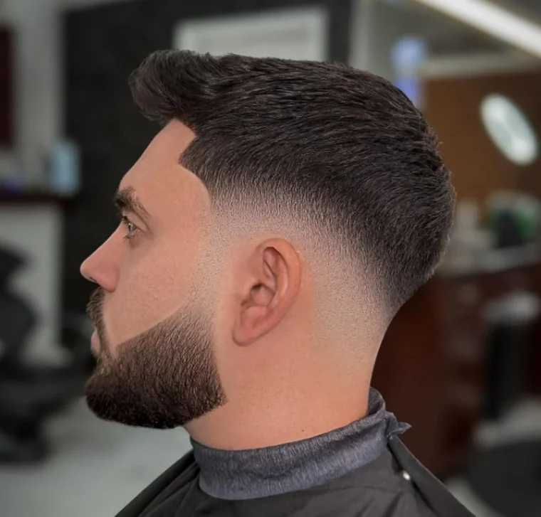 Sharp Fade With Sculpted Dark Top — Winter Hairstyles for Men