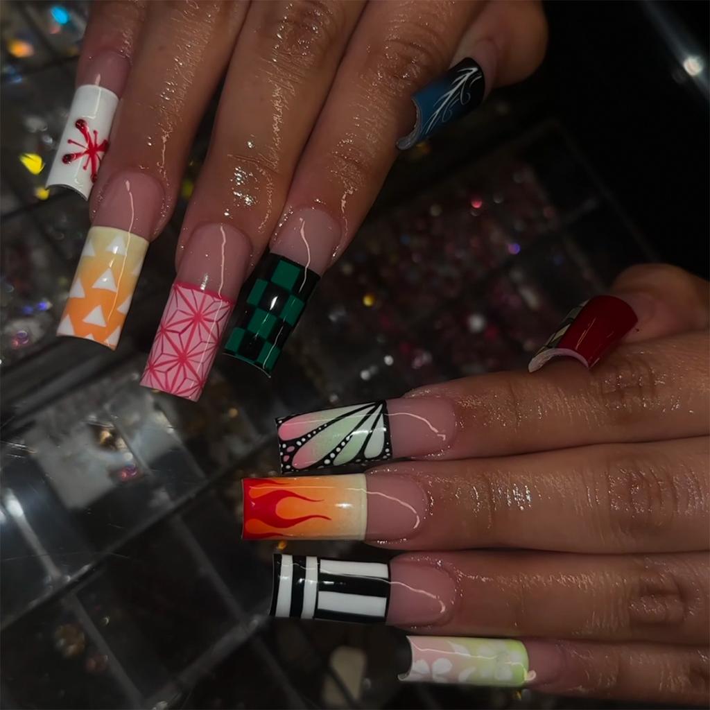 Nude Base Colorful Rhinestones Visual Idea — Baddie Winter Nails