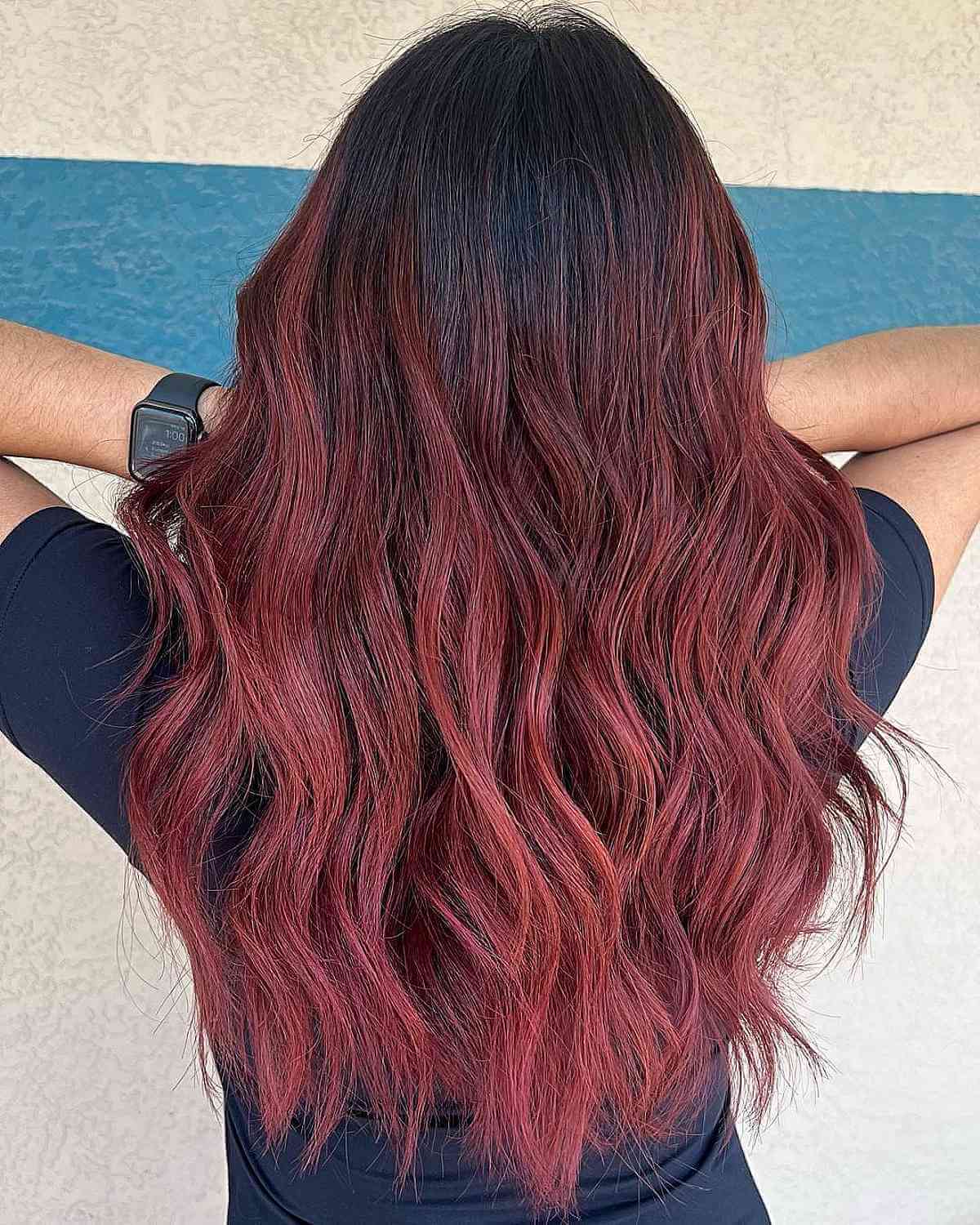 Dark Base With Vibrant Mahogany Ombre — Mahogany Hair Color