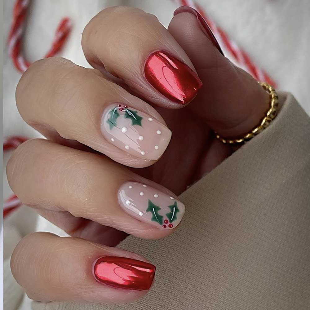 Metallic Glossy Visual Idea Metallic Glossy Visual Idea β Winter Party Nails