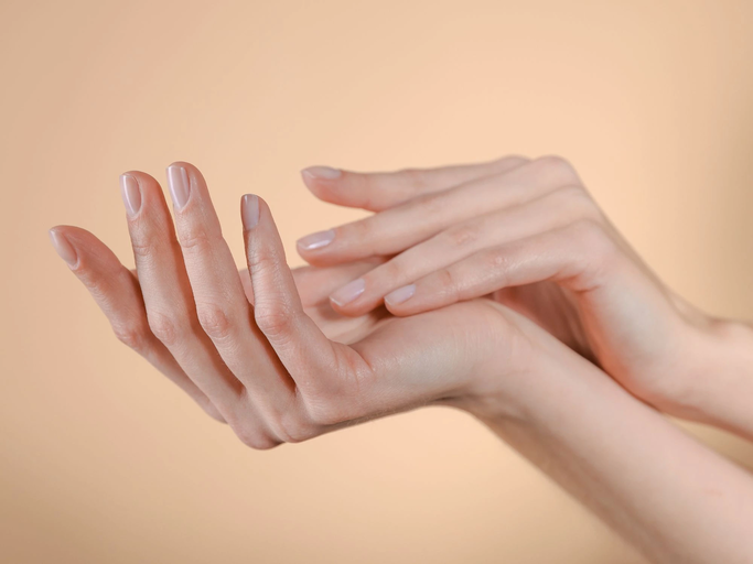 Sheer Pale Pink Almond Glossy — Natural Winter Nails