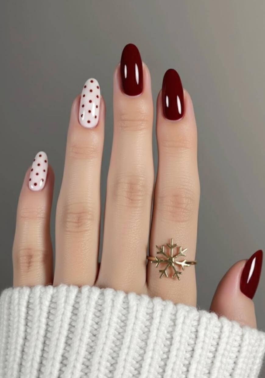 Deep Burgundy Sheer Pink Visual Idea Deep Burgundy Sheer Pink Visual Idea β Christmas Nails for Teens 2026