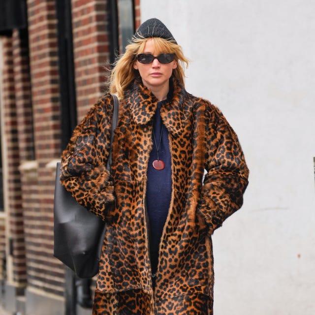 Leopard Print Faux Fur Coat Styled With A Navy Blue Dress Leopard Print Faux Fur Coat Styled With A Navy Blue Dress β Leopard Coat Outfits