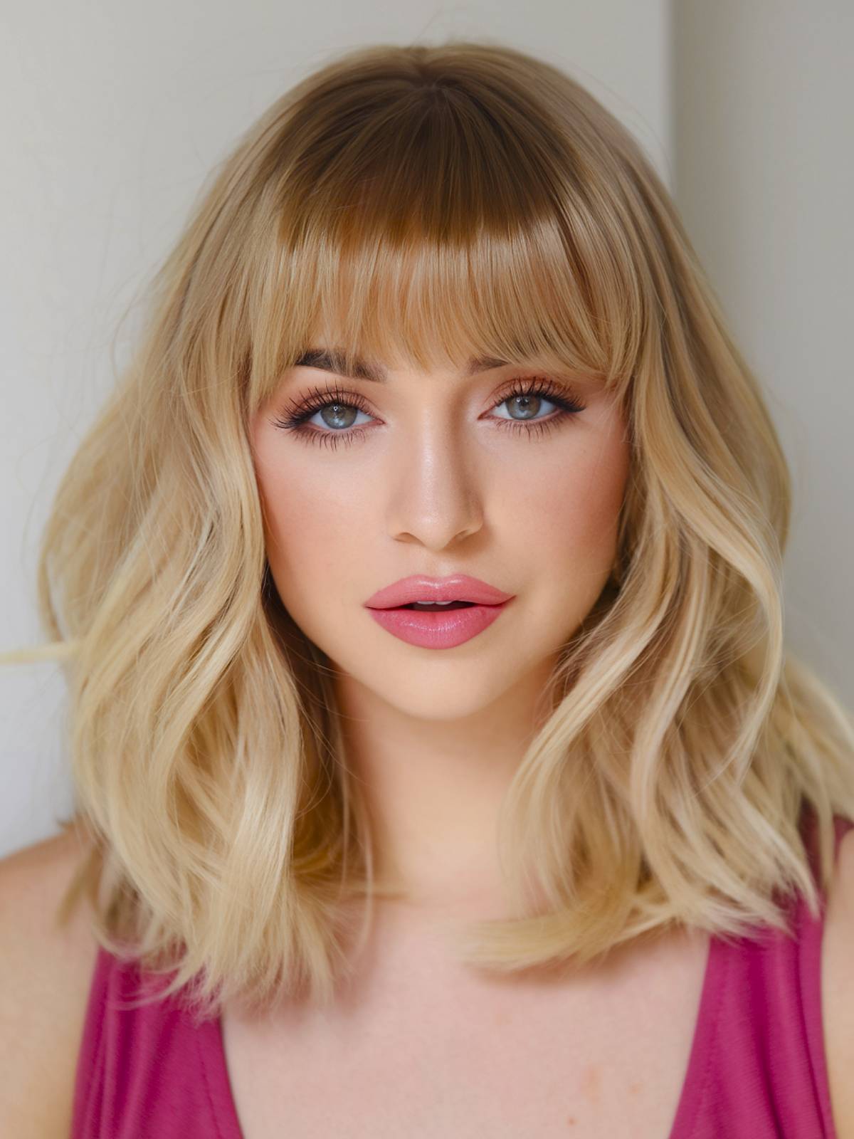 Ash Blonde Layered Bob With Bangs Ash Blonde Layered Bob With Bangs β Winter Hairstyles with Bangs
