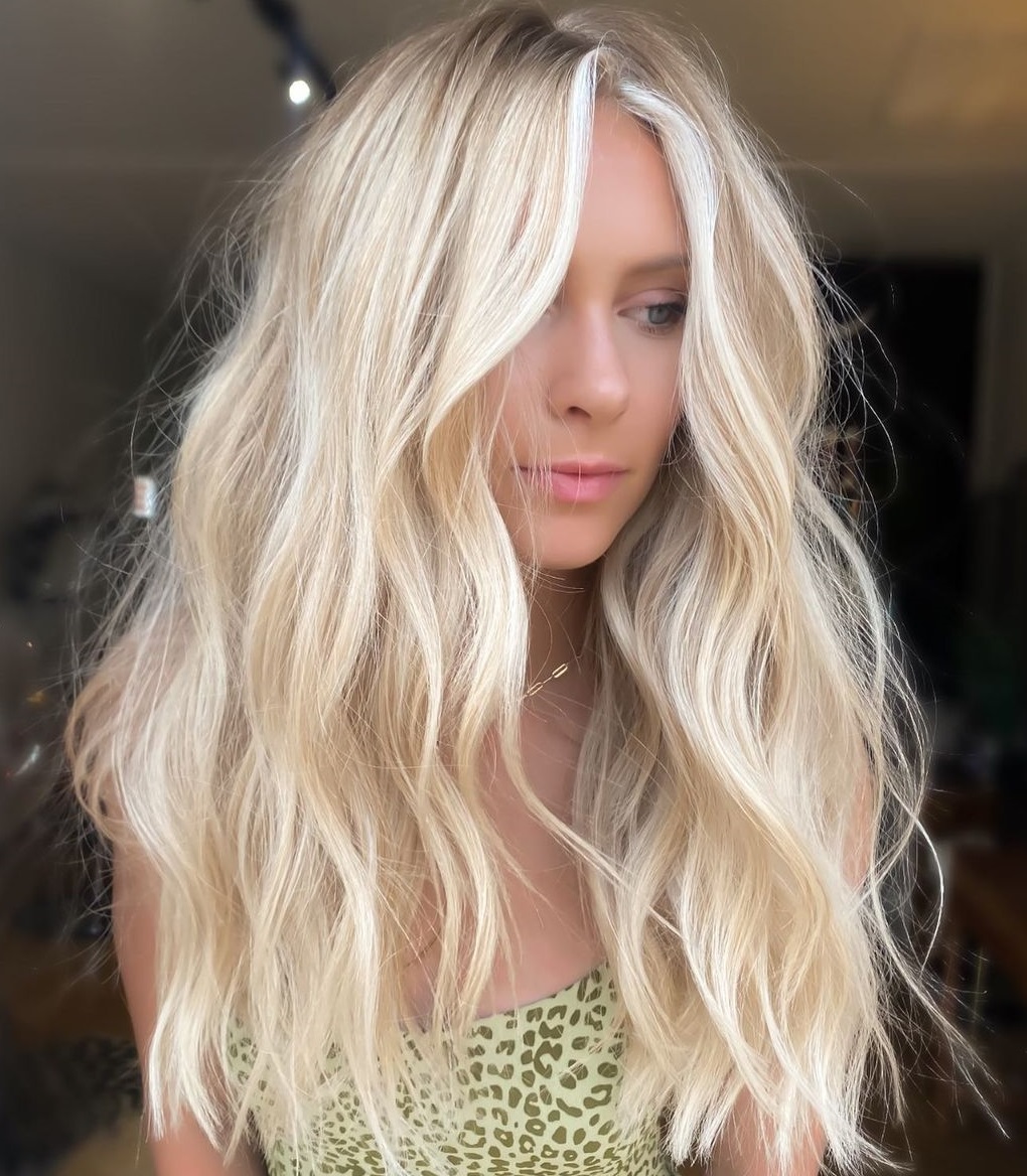 Mid-Back Platinum Blonde with Ash Undertones — Winter Hair Colors for Pale Skin