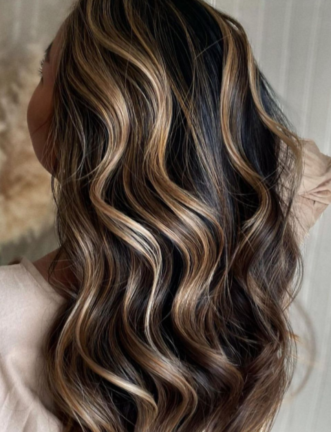 High-Contrast Dark Brown Balayage High-Contrast Dark Brown Balayage β Winter Balayage
