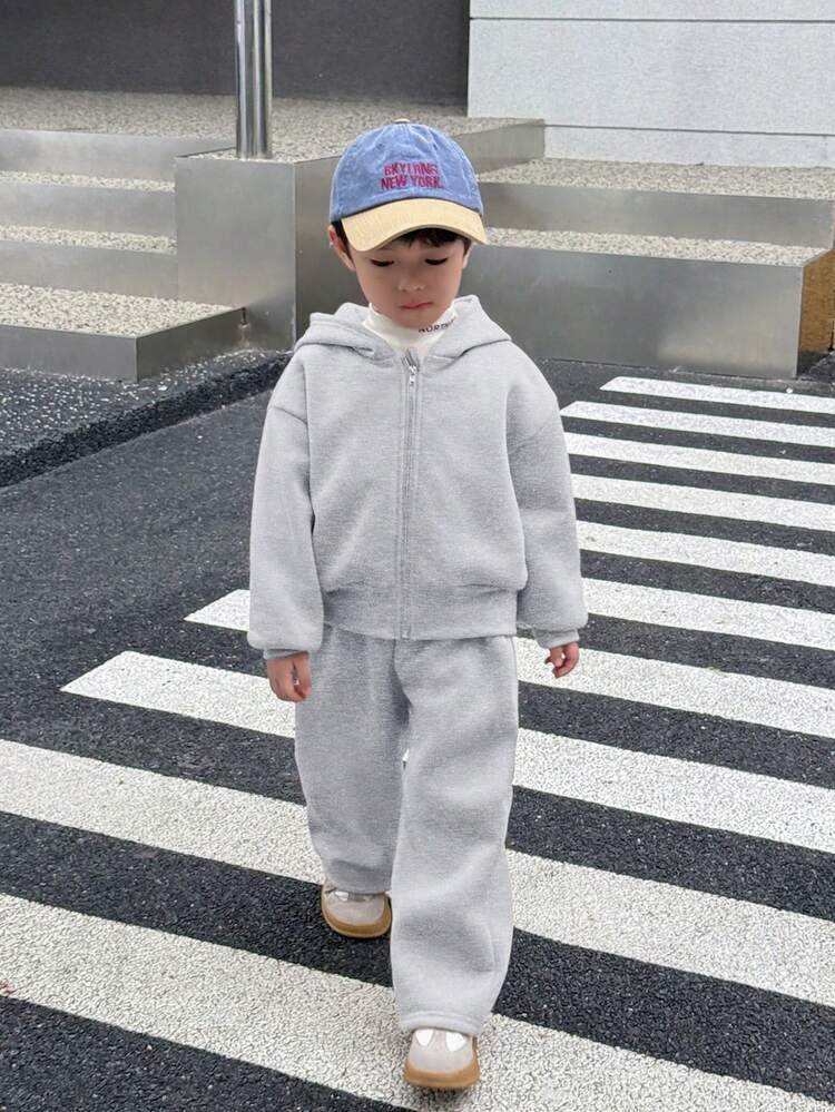 Cozy Grey Fleece Tracksuit for Everyday Comfort Cozy Grey Fleece Tracksuit for Everyday Comfort β Winter Outfits for Kids