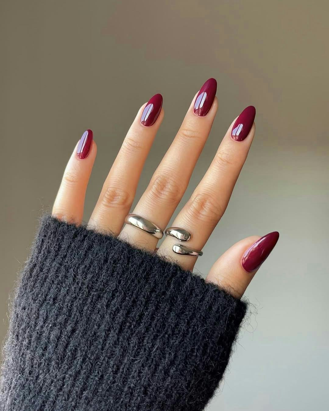Glossy With Subtle Shimmer Visual Idea — Winter Acrylic Nail Colors