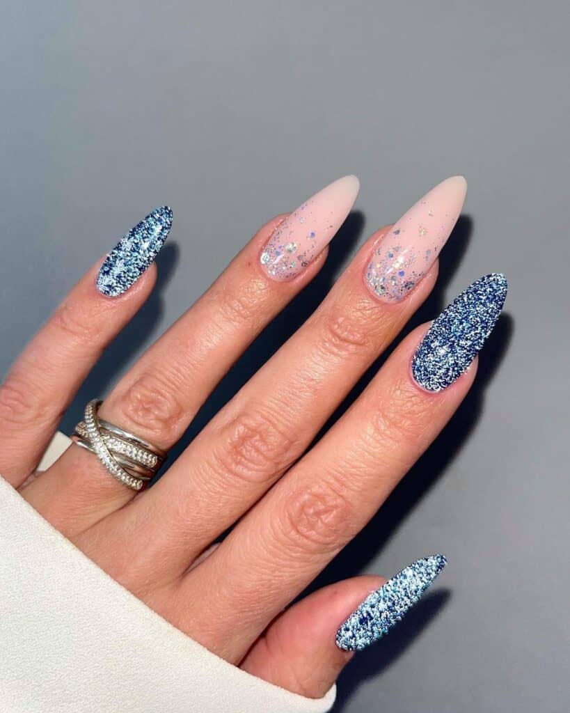 Long Stiletto Blue Glitter Long Stiletto Blue Glitter β Sparkly New Years Nails 2027