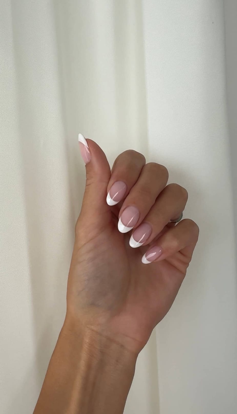 Sheer Pink Classic French Tip Nails — Aesthetic Winter Nails