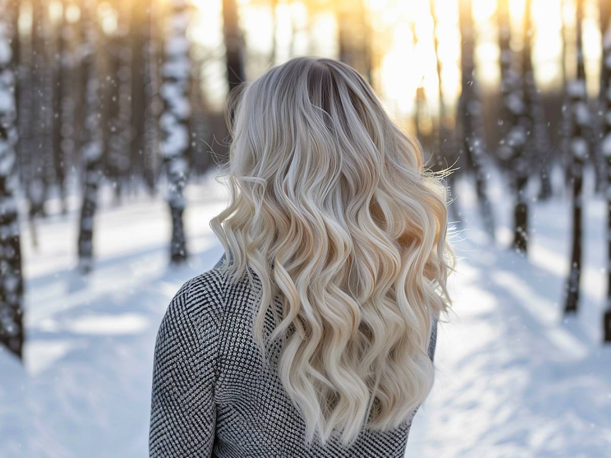 Icy Platinum Waves With Ash Roots — Winter Hair Colors for Blondes