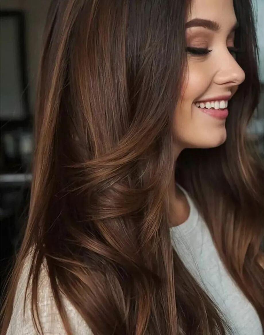 Subtle Cool Highlights on Dark Brown — Winter Hair Colors for Brunettes