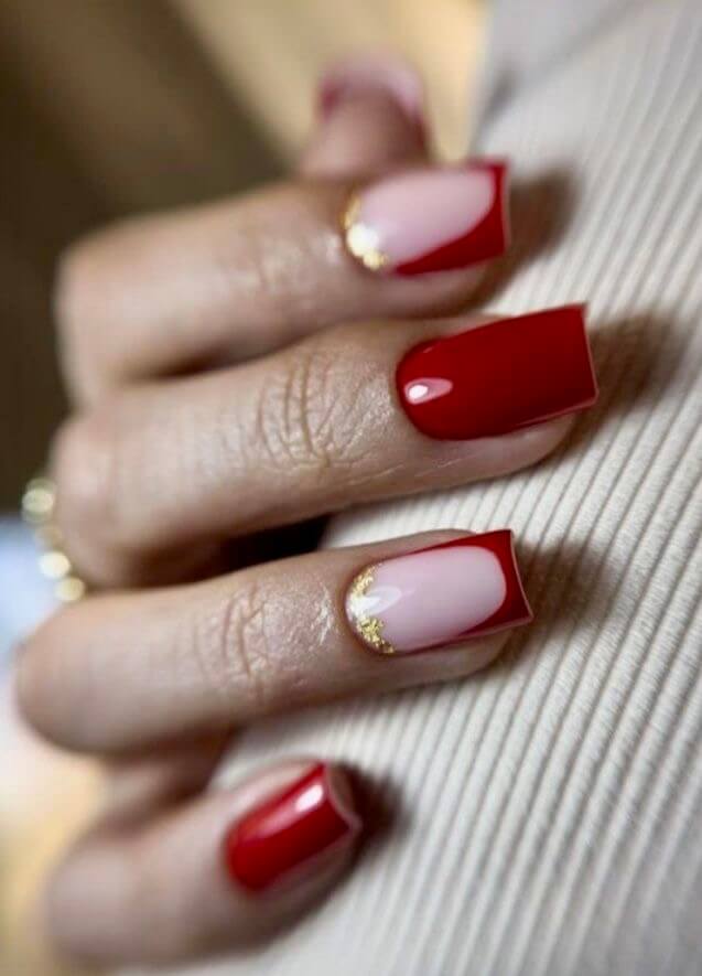 Classic Red And Sheer Pink Visual Idea Classic Red And Sheer Pink Visual Idea β New Years Nails 2027