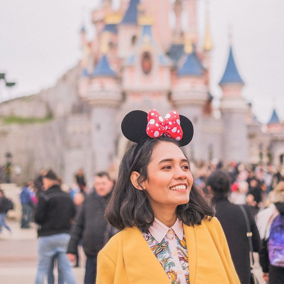 Yellow Cardigan and Minnie Mouse Ears for a Disney Park Winter Visit Yellow Cardigan and Minnie Mouse Ears for a Disney Park Winter Visit β Disney Winter Outfits