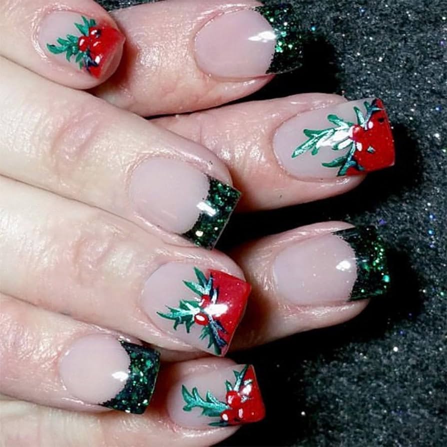 Christmas Visual Idea Christmas Visual Idea β Short Winter Square Nails