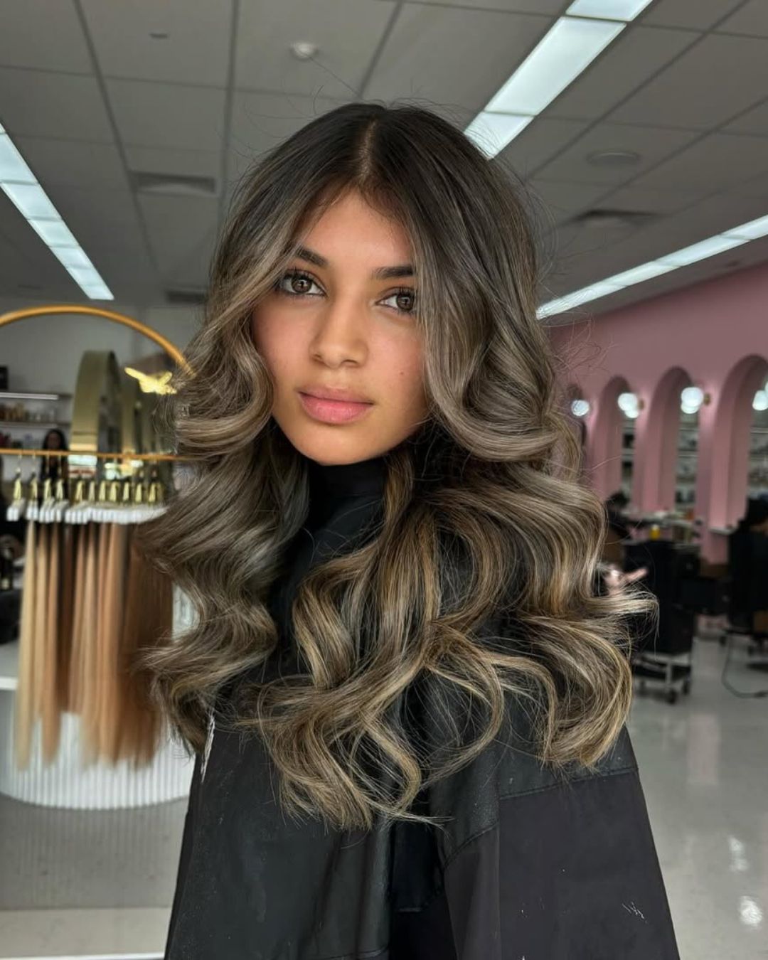 Dark Brown Layers With Ash Highlights Dark Brown Layers With Ash Highlights β Winter Hairstyles