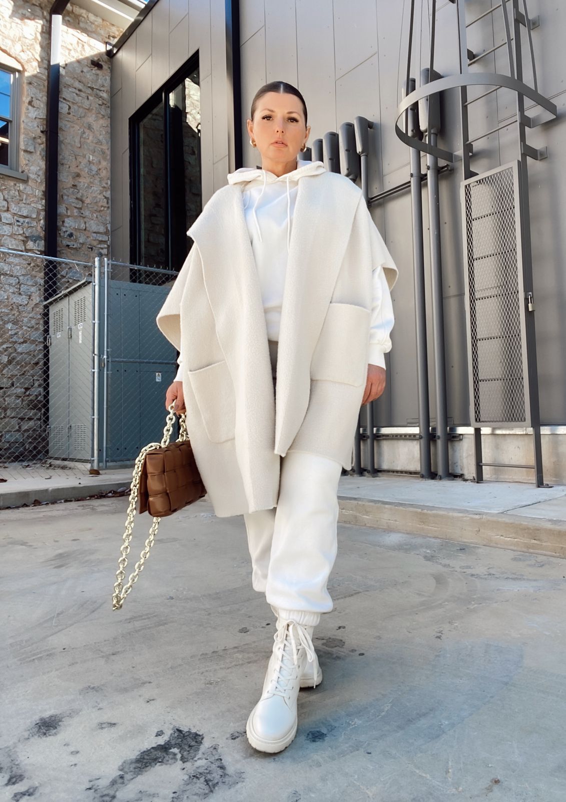 Textured Knit Coat for Chic Cabin Travel Style — Cabin Trip Outfits