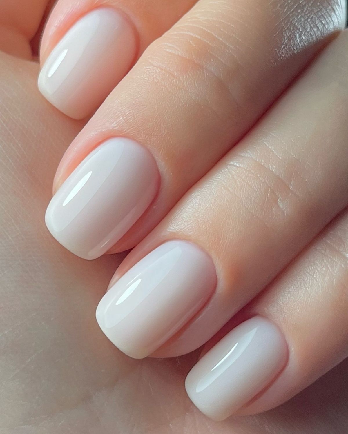 Opaque Milky White Glossy Oval Nails Opaque Milky White Glossy Oval Nails β Short Winter Oval Nails