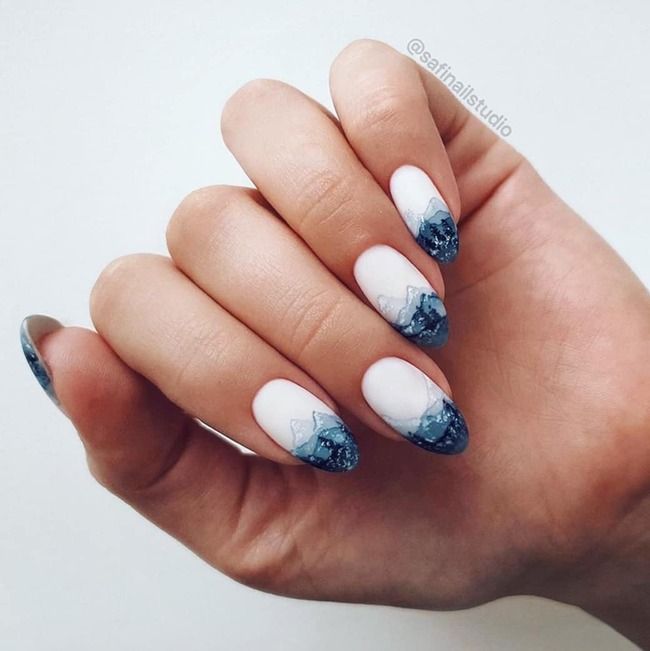 Matte Visual Idea Matte Visual Idea β Winter Almond Nails