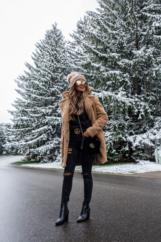Casual Cool: Teddy Coat and Ripped Jeans Casual Cool: Teddy Coat and Ripped Jeans β Winter Capsule Wardrobe