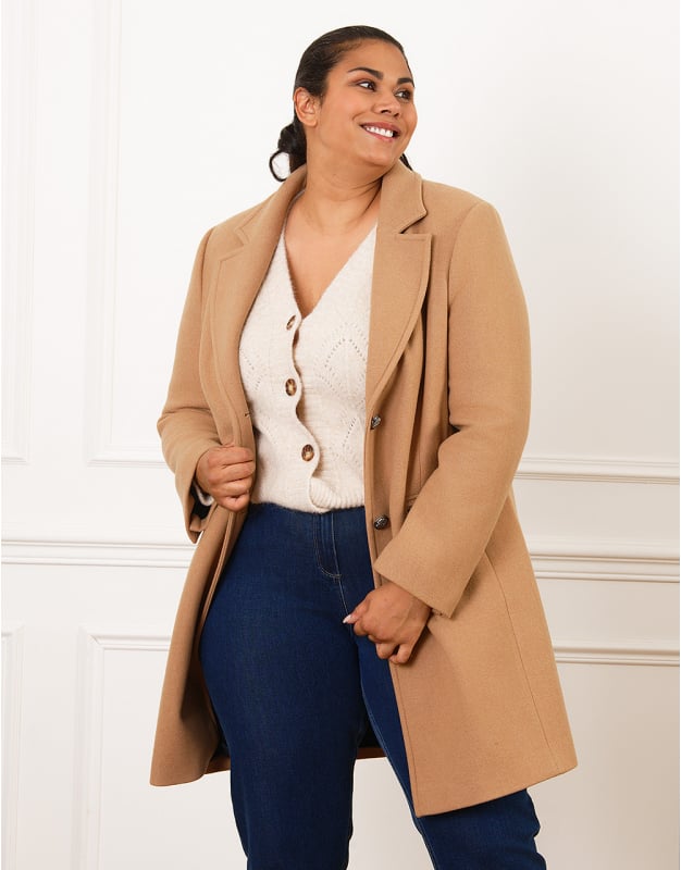 Longline Grey Wool Coat with Snakeskin Heels — Wool Coat Outfits