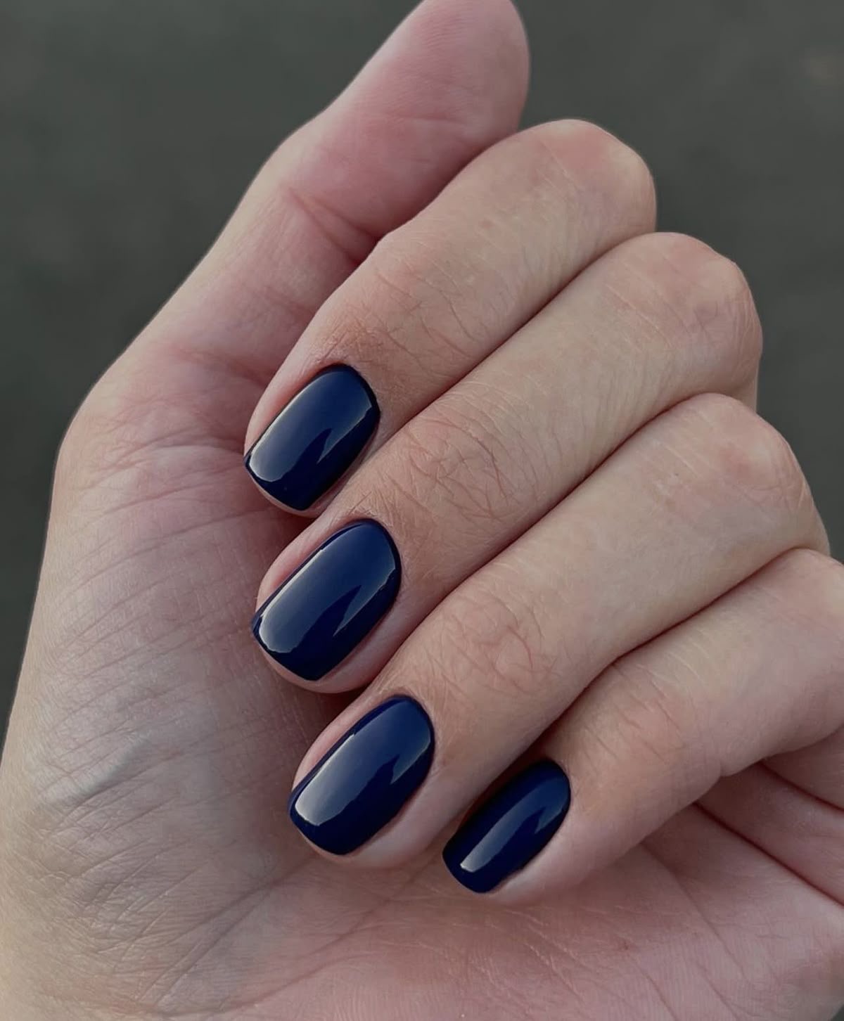 Mirror Shine Dark Navy Squovals — Navy Blue Nails